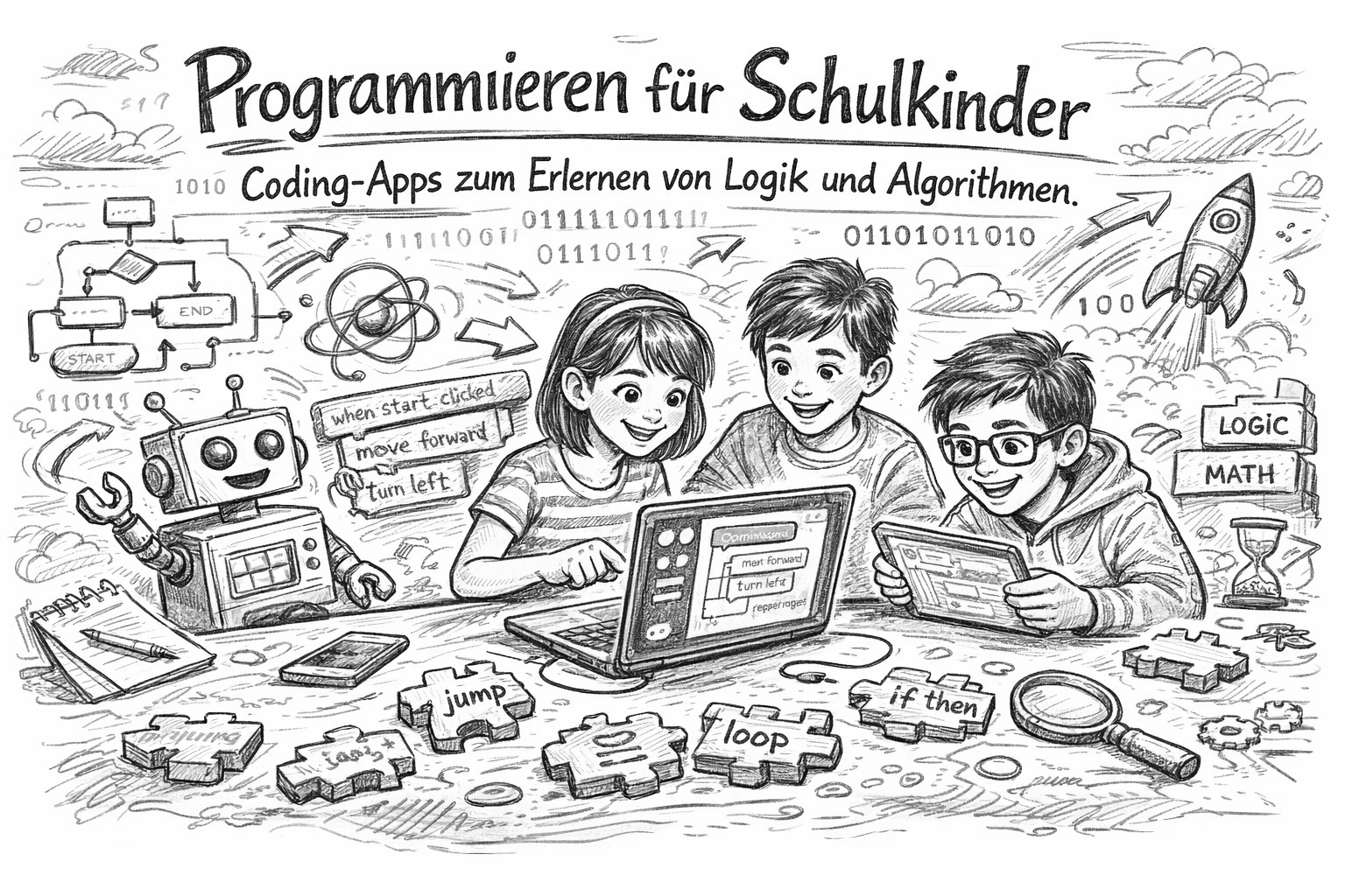 Schulkinder Coding lernen